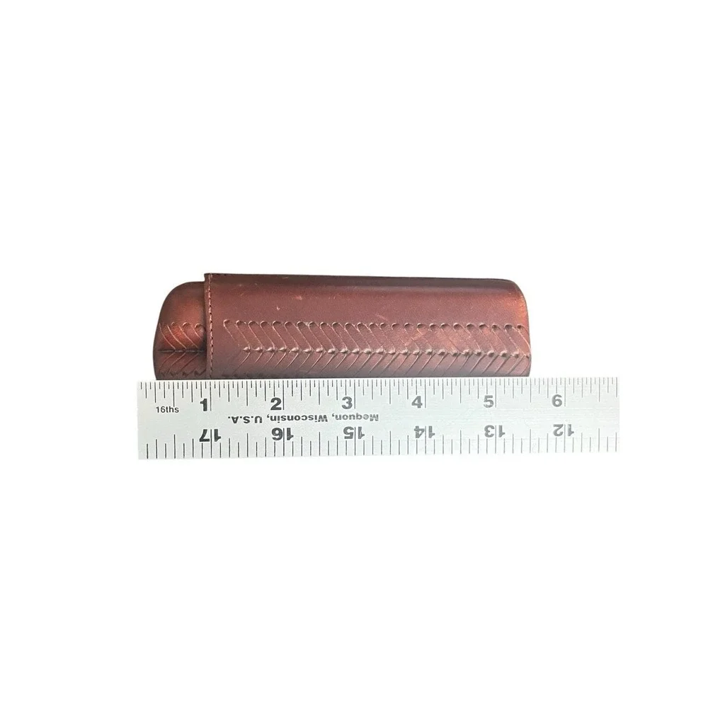 Brighton Genuine Leather Braided Pattern Double Cigar Travel Case